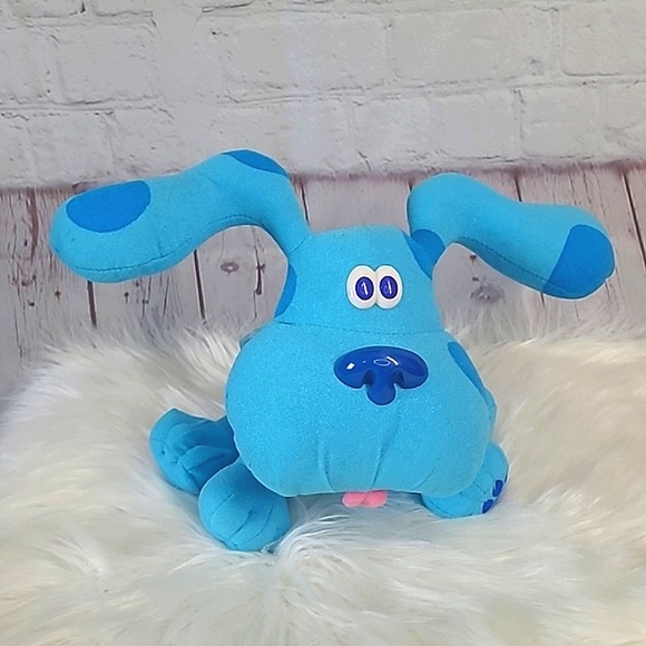 Blues Clues Other - Vintage Tyco 1997 90s Mattel Blues Clues Poseable Blue Plush Stuffed Animal Nick